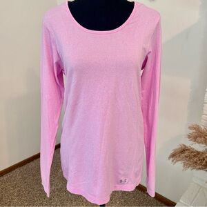 Under Armor Breathable Women's Soft Pink Long Sleeve Tee